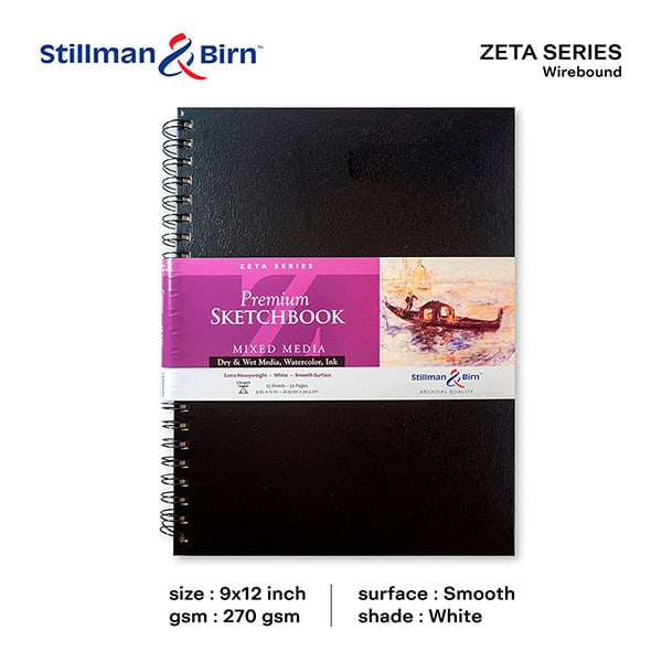 Zeta Series Sketchbook Wirebound 9x12