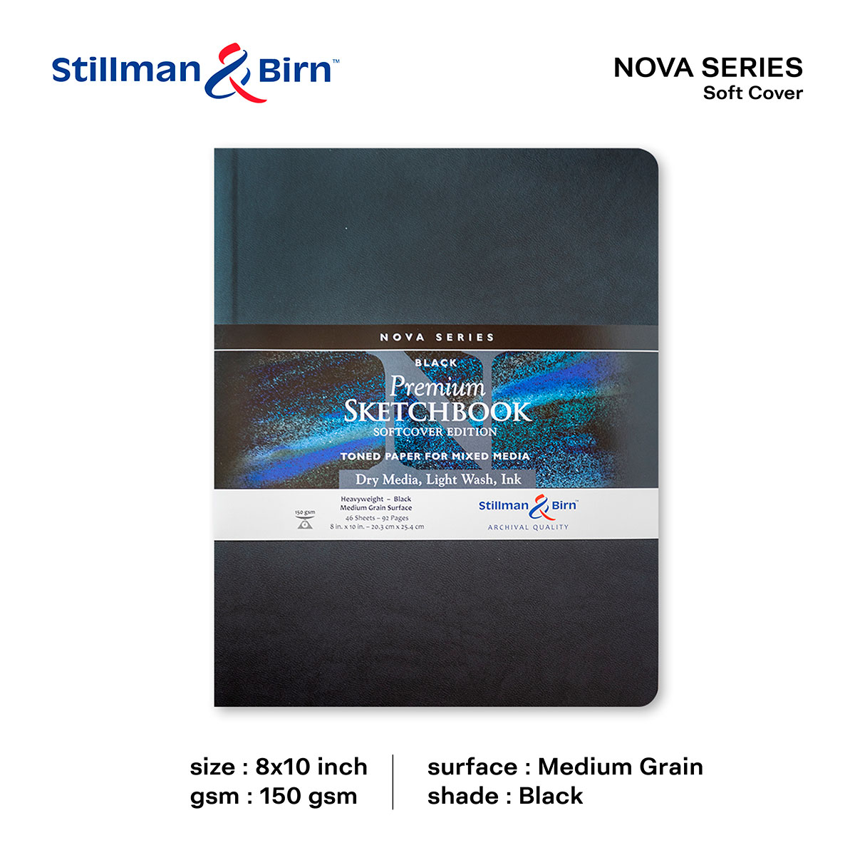 Stillman & Birn Sketchbook Nova - Black (Softcover 8X10 inch)